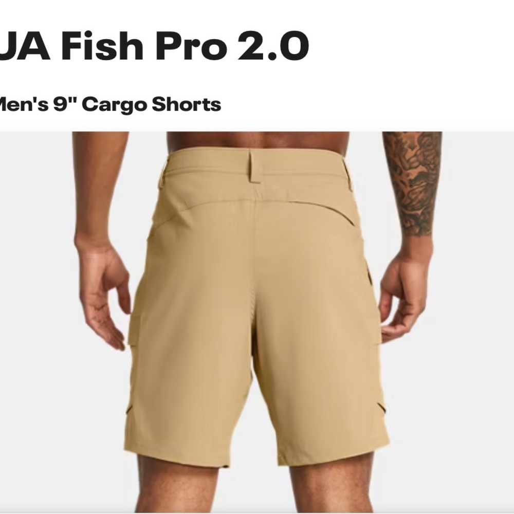 Under Armour Fish Pro 2.0 Men's Tan Cargo Shorts